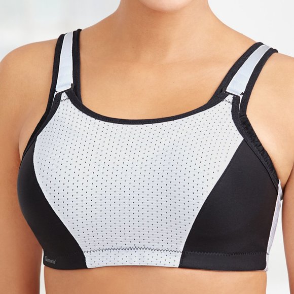 Glamorise SPORT Bra 32D WICKS~U~DRY! Double~Layer~Cups PADDED~STRAPS White NEW - Picture 5 of 13